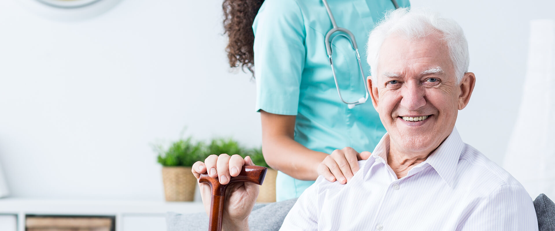 Patient with Hand on Shoulder